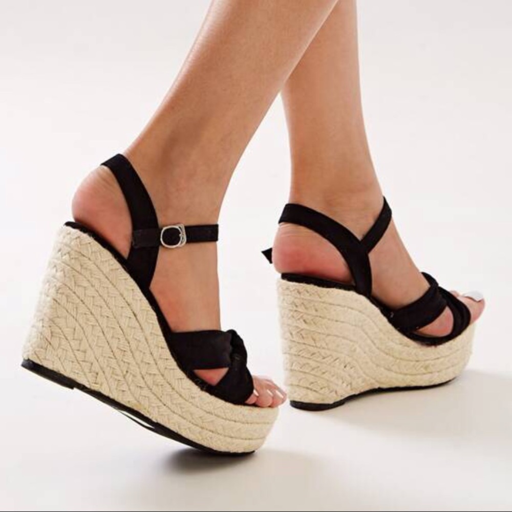 Open Toe Cross Strap Wedges